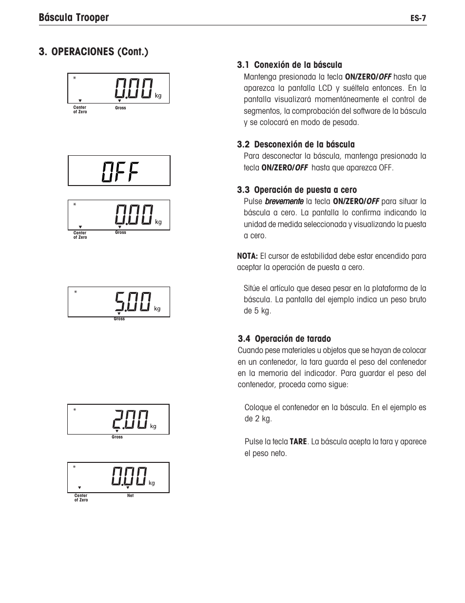 Báscula trooper 3. operaciones (cont.) | Ohaus TROOPER COMPACT SCALES Manual multi User Manual | Page 47 / 112