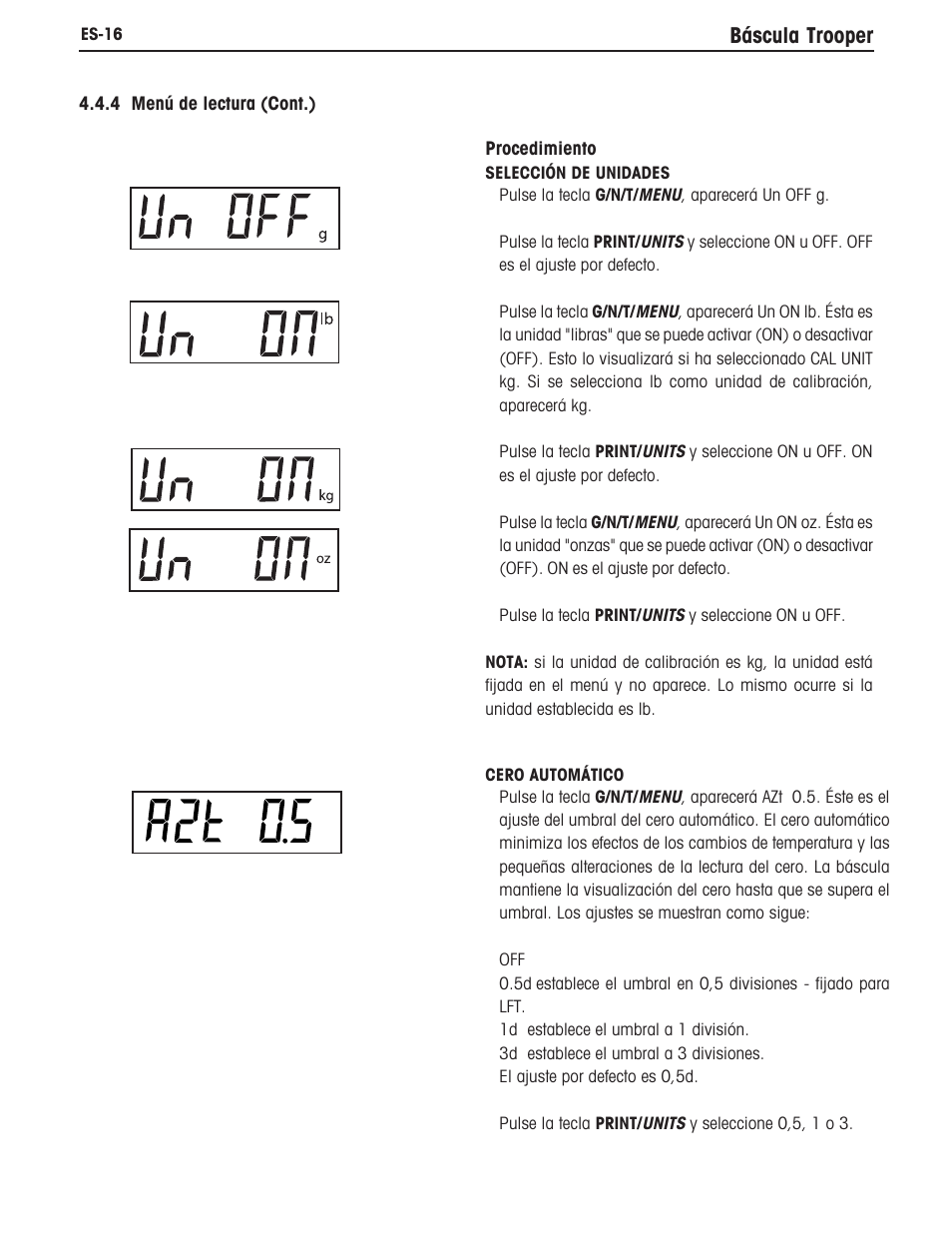 Báscula trooper | Ohaus TROOPER COMPACT SCALES Manual multi User Manual | Page 56 / 112