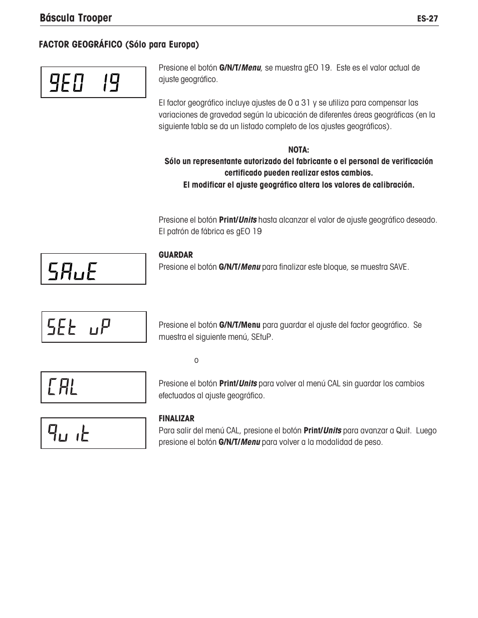 Báscula trooper | Ohaus TROOPER COMPACT SCALES Manual multi User Manual | Page 67 / 112