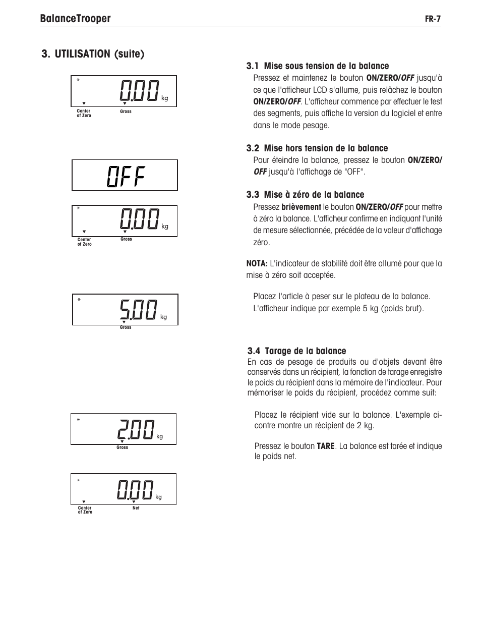 Balancetrooper 3. utilisation (suite) | Ohaus TROOPER COMPACT SCALES Manual multi User Manual | Page 81 / 112