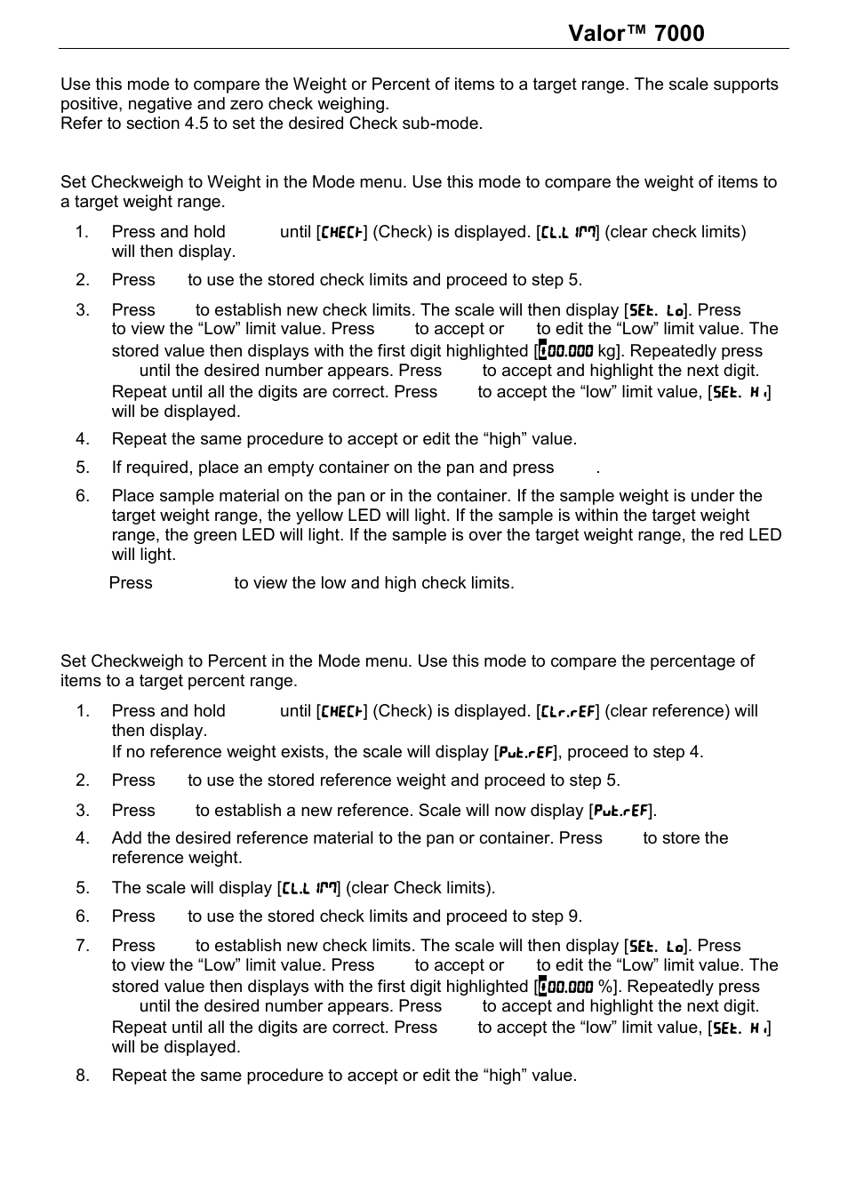 Series | Ohaus Valor 7000 Series COMPACT FOOD SCALES Manual User Manual | Page 10 / 40