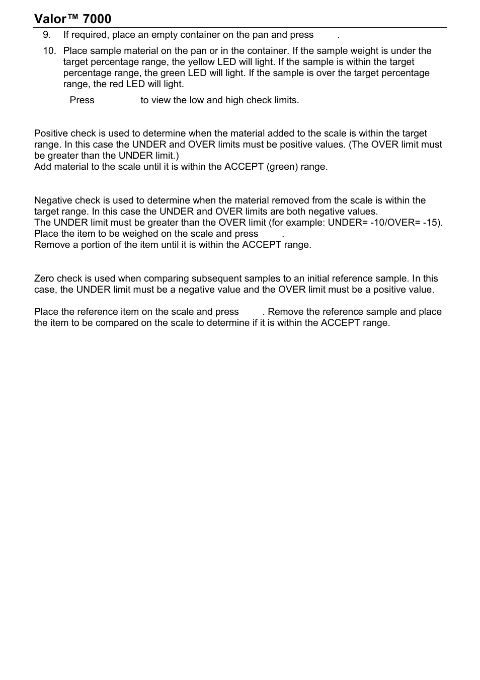 Valor™ 7000, Series en-9 | Ohaus Valor 7000 Series COMPACT FOOD SCALES Manual User Manual | Page 11 / 40