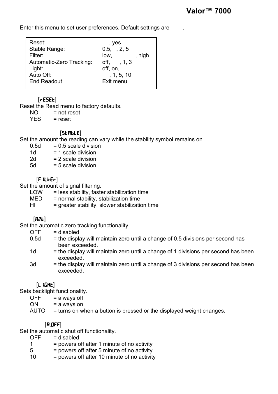 Series | Ohaus Valor 7000 Series COMPACT FOOD SCALES Manual User Manual | Page 18 / 40