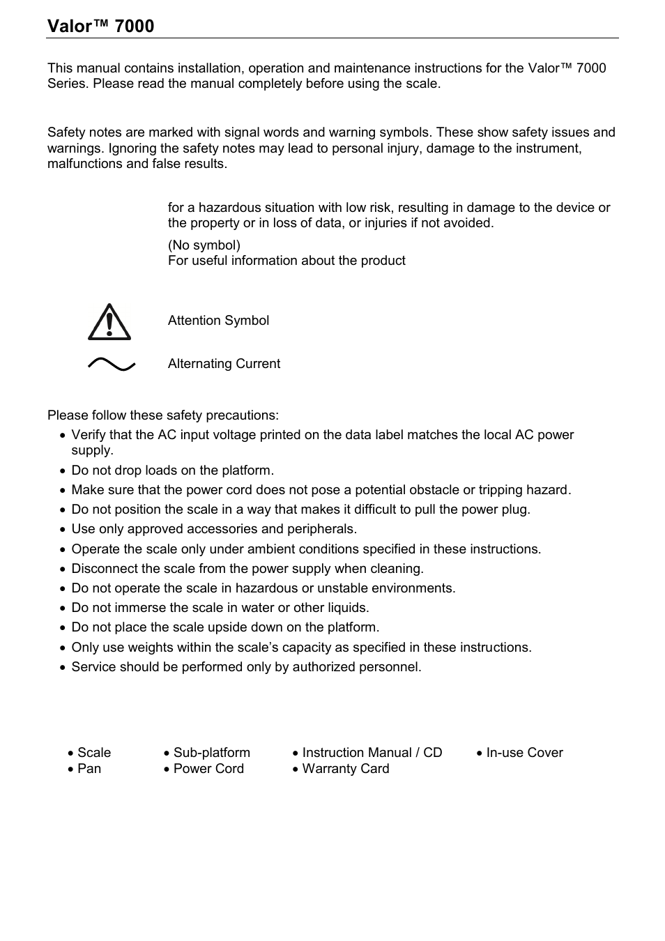 A4 48239_im_valor_7000_en_body_new.pdf, Valor™ 7000, Series en-1 1. introduction | Installation | Ohaus Valor 7000 Series COMPACT FOOD SCALES Manual User Manual | Page 3 / 40
