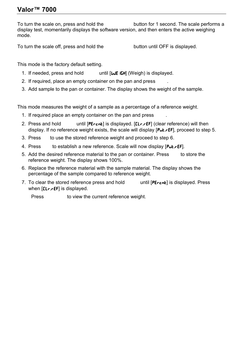 Valor™ 7000, Series en-7 | Ohaus Valor 7000 Series COMPACT FOOD SCALES Manual User Manual | Page 9 / 40