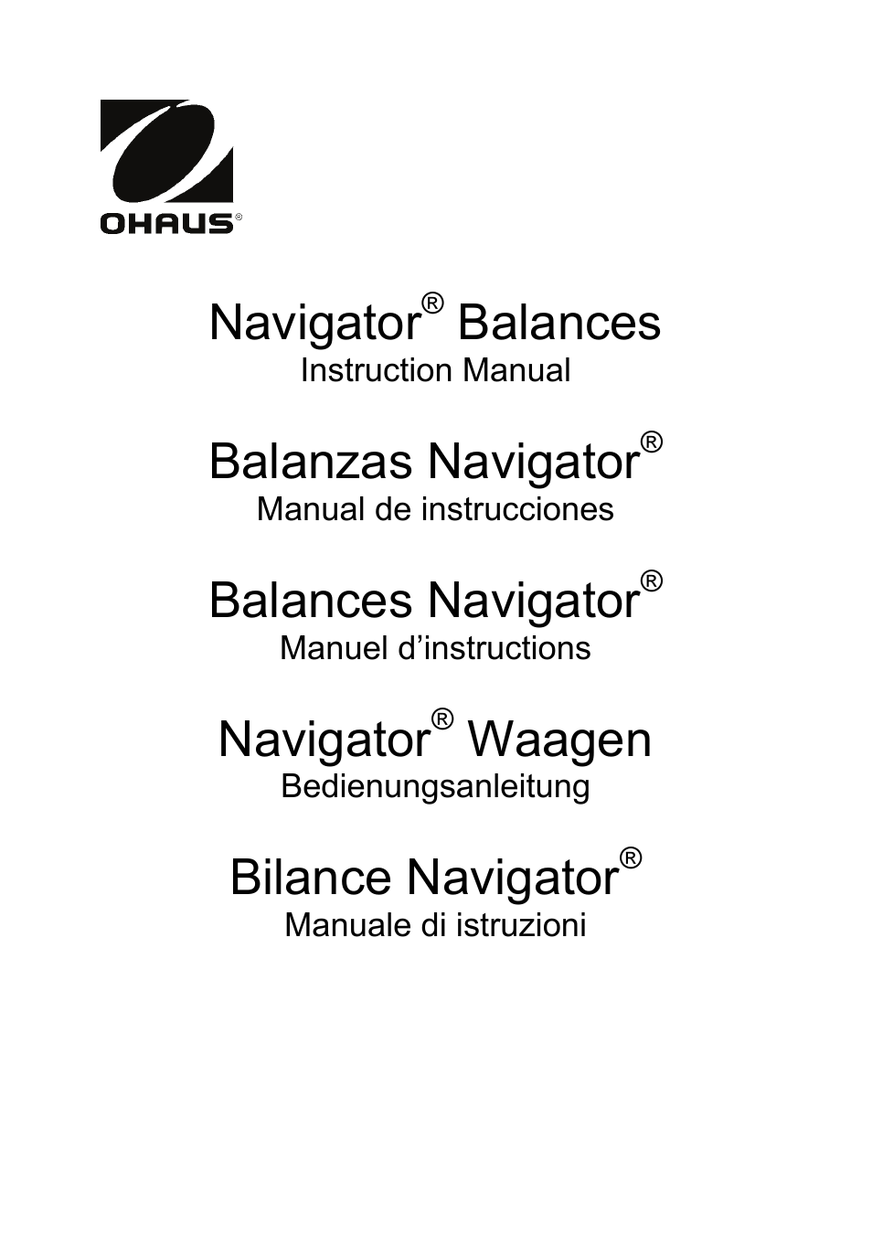 Ohaus NAVIGATOR NVT User Manual | 64 pages