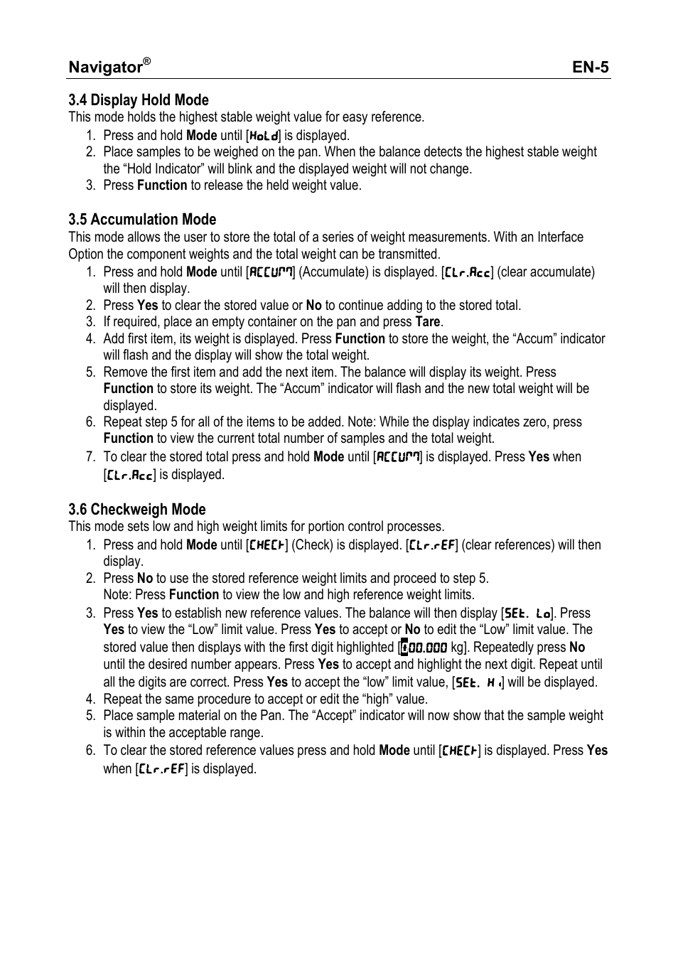 Ohaus NAVIGATOR NVT User Manual | Page 7 / 64