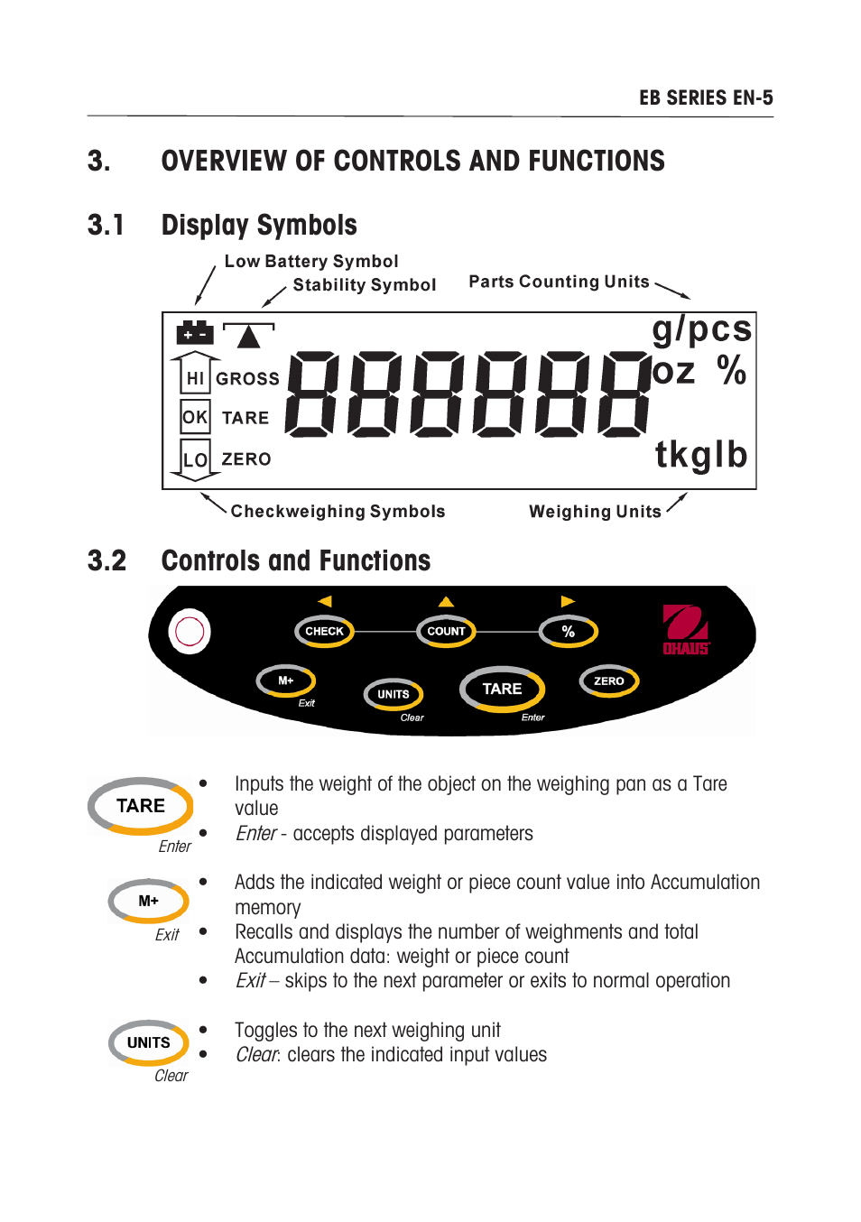 Ohaus EB COMPACT SCALES Manual multi User Manual | Page 11 / 80