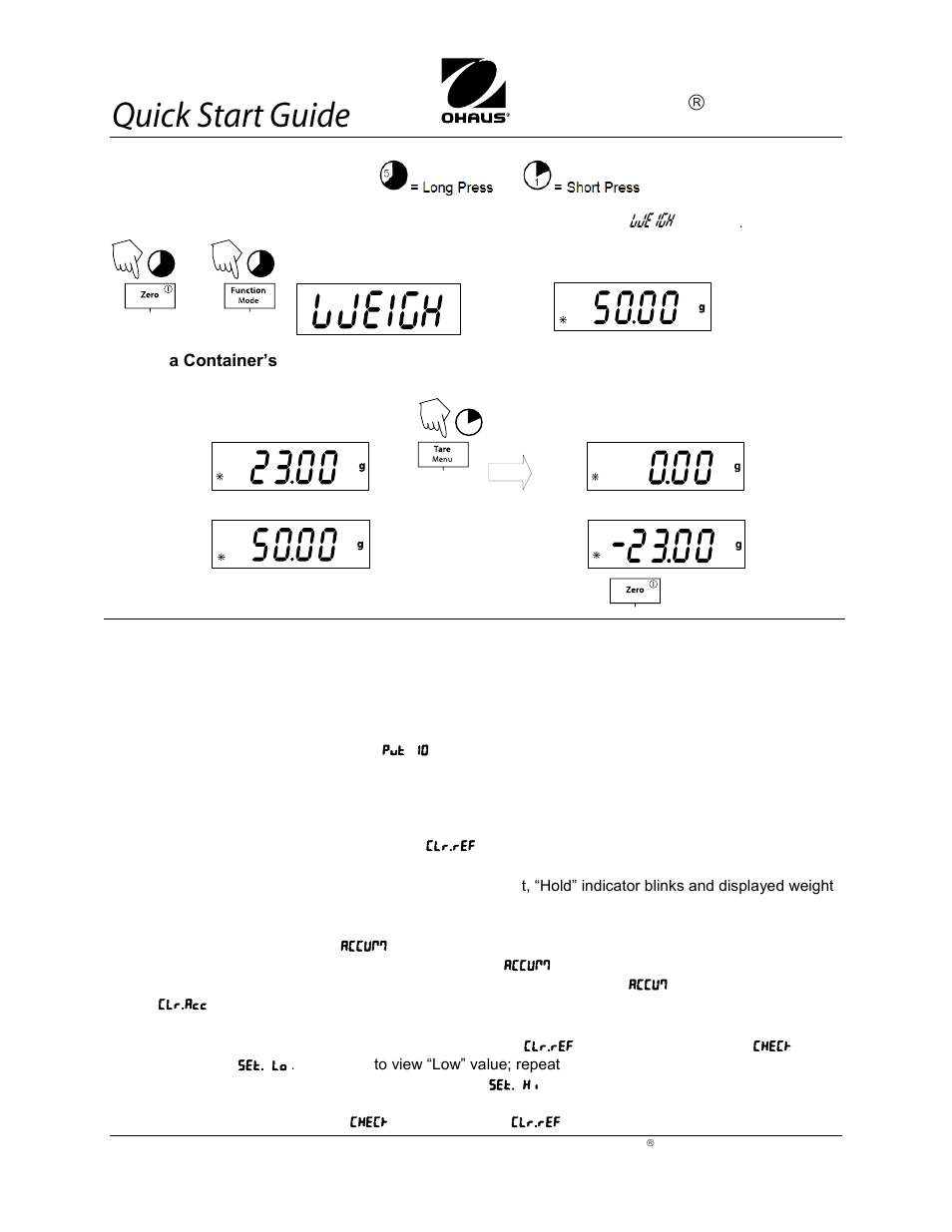 Navigator, Balance, Wjeigh | Operation, Additional operations | Ohaus NAVIGATOR NVT Quick Start Guide User Manual | Page 3 / 4
