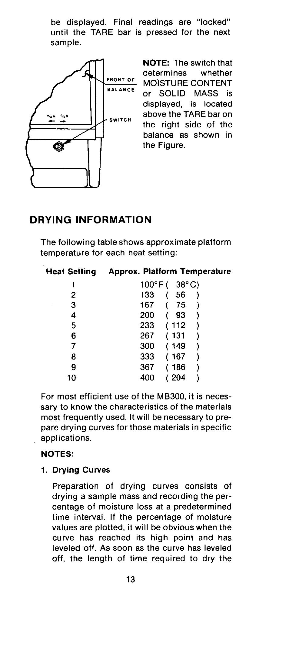 Drying, Information | Ohaus MB300 Electronic Balances User Manual | Page 13 / 29