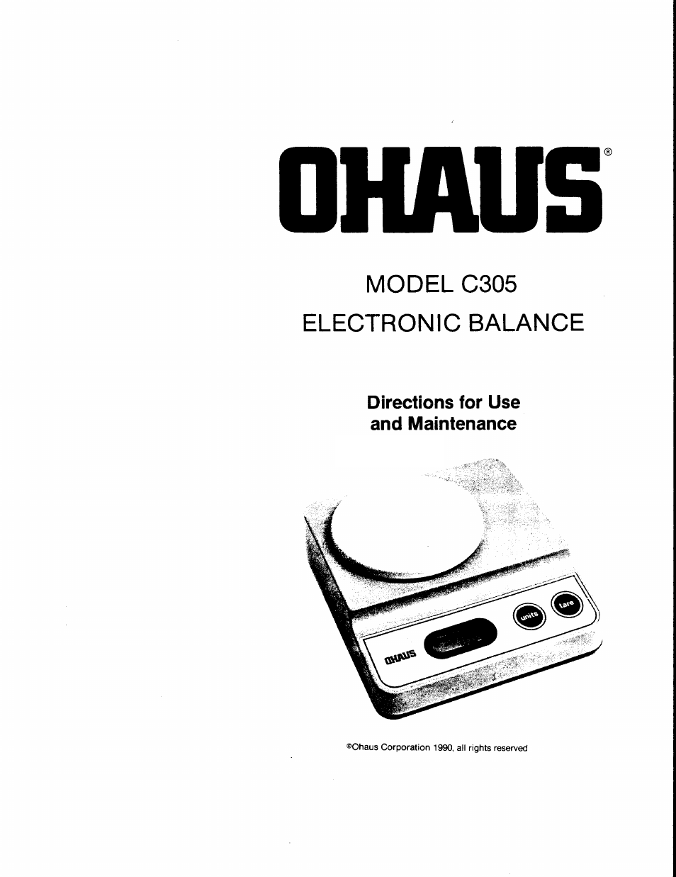 Ohaus C 305 ELECTRONIC BALANCE User Manual | 64 pages