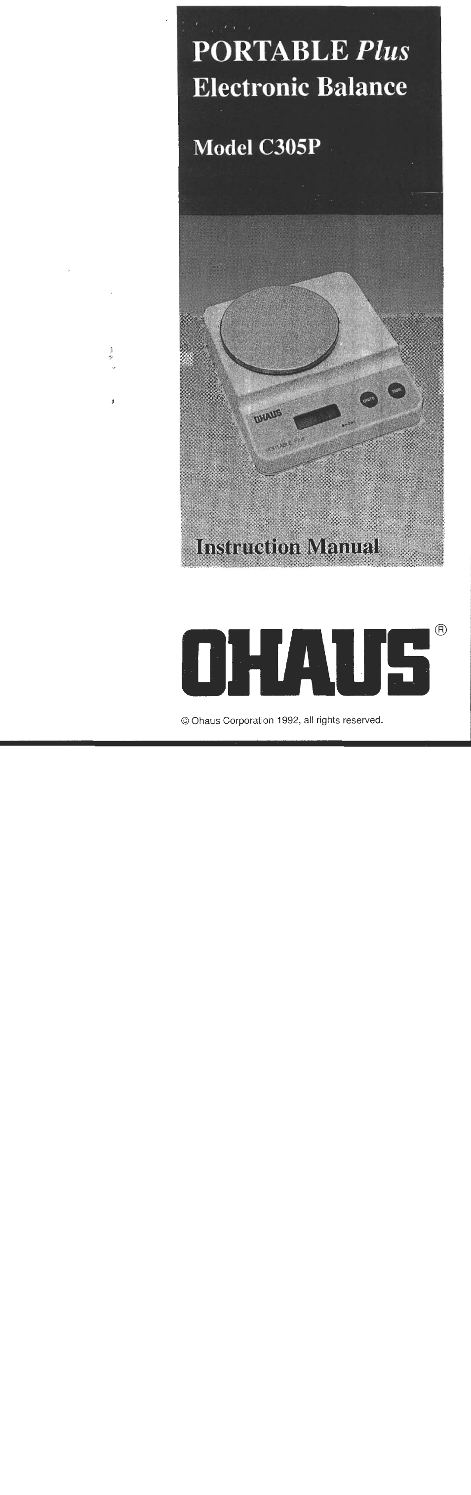 C305p v3 im 77169-03.pdf | Ohaus C 305 ELECTRONIC BALANCE User Manual | Page 11 / 64