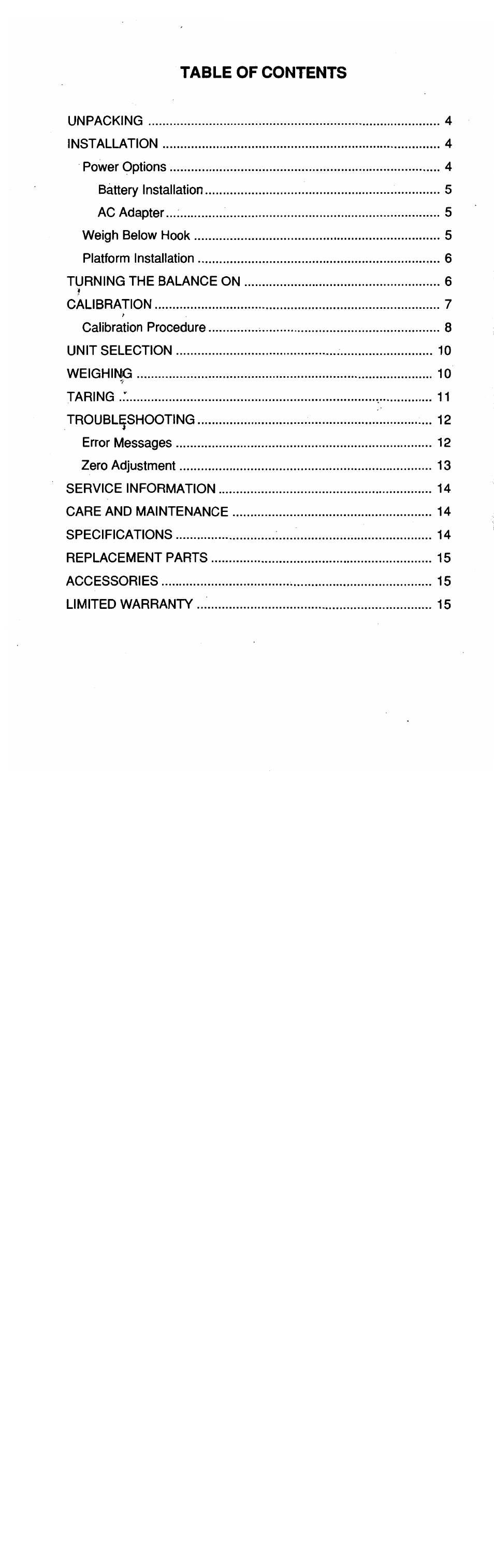 Ohaus C 305 ELECTRONIC BALANCE User Manual | Page 13 / 64