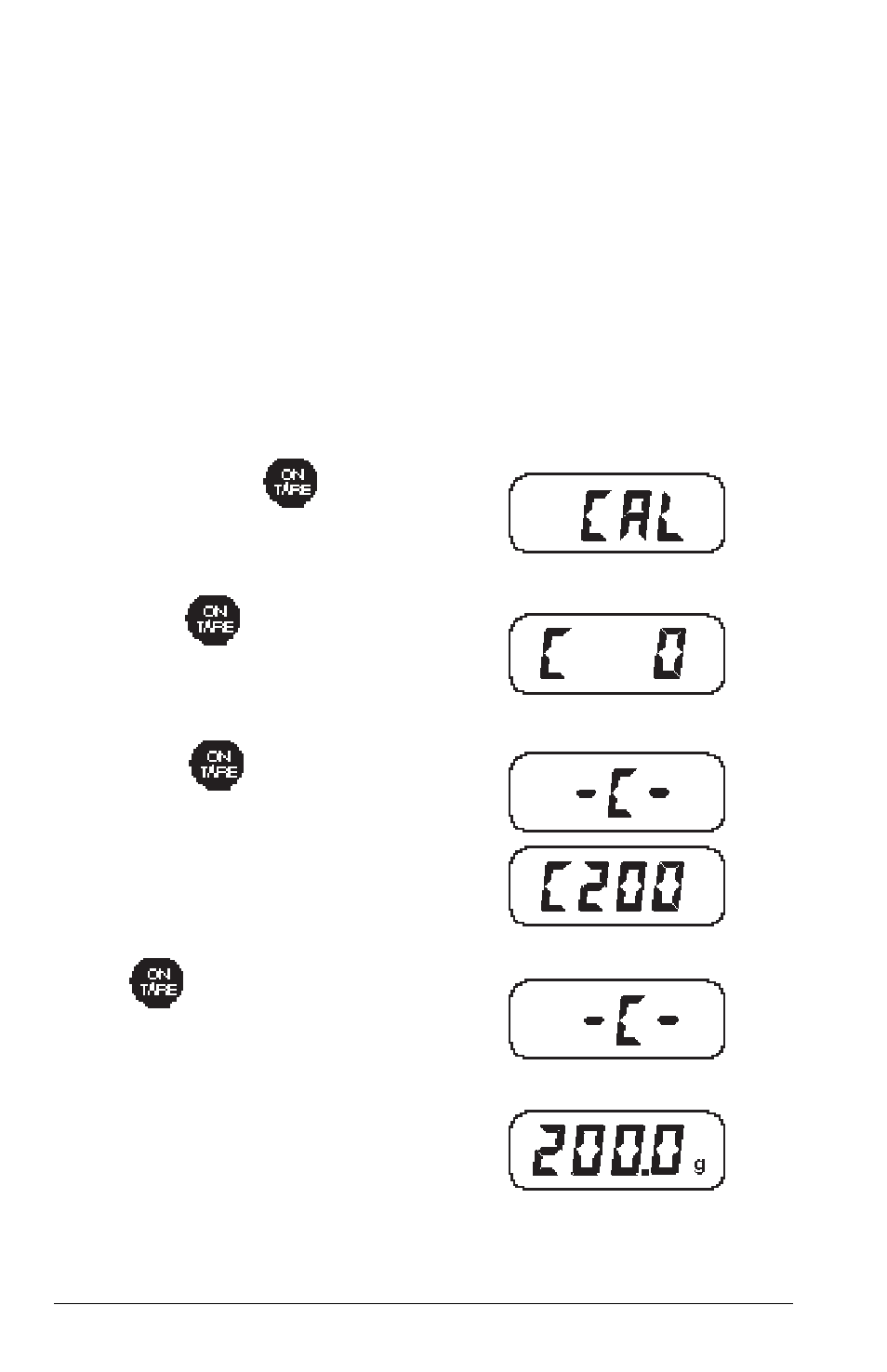 Span calibration | Ohaus C 305 ELECTRONIC BALANCE User Manual | Page 36 / 64