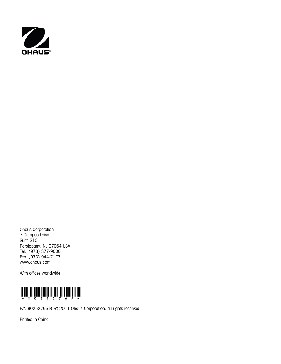 Ohaus VX SERIES FLOOR SCALES Manual User Manual | Page 17 / 17