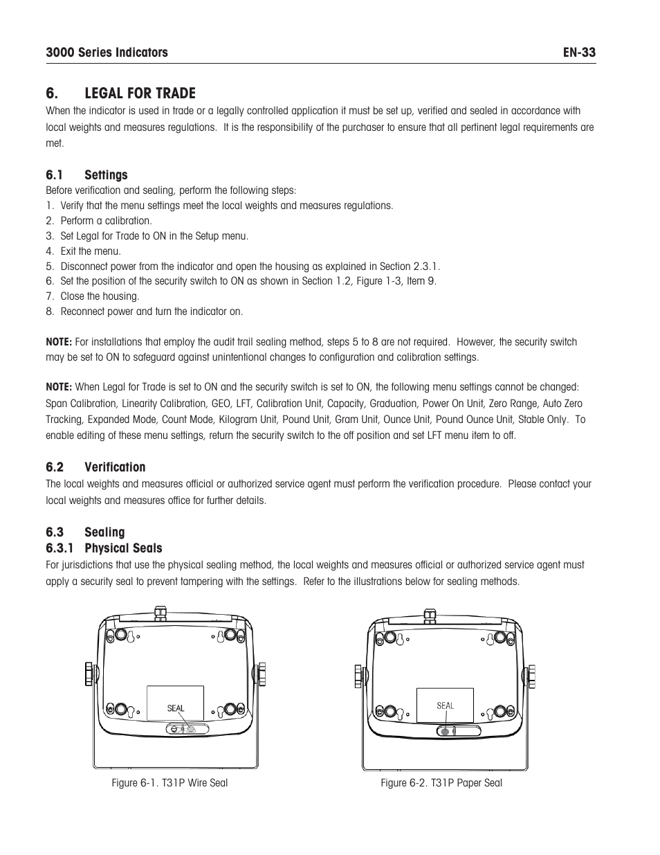 Legal for trade | Ohaus T31XW Indicator Manual en User Manual | Page 35 / 46