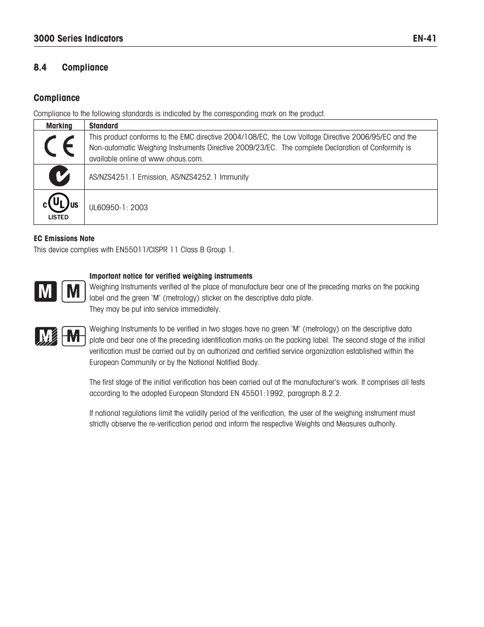 Ohaus T31XW Indicator Manual en User Manual | Page 43 / 46