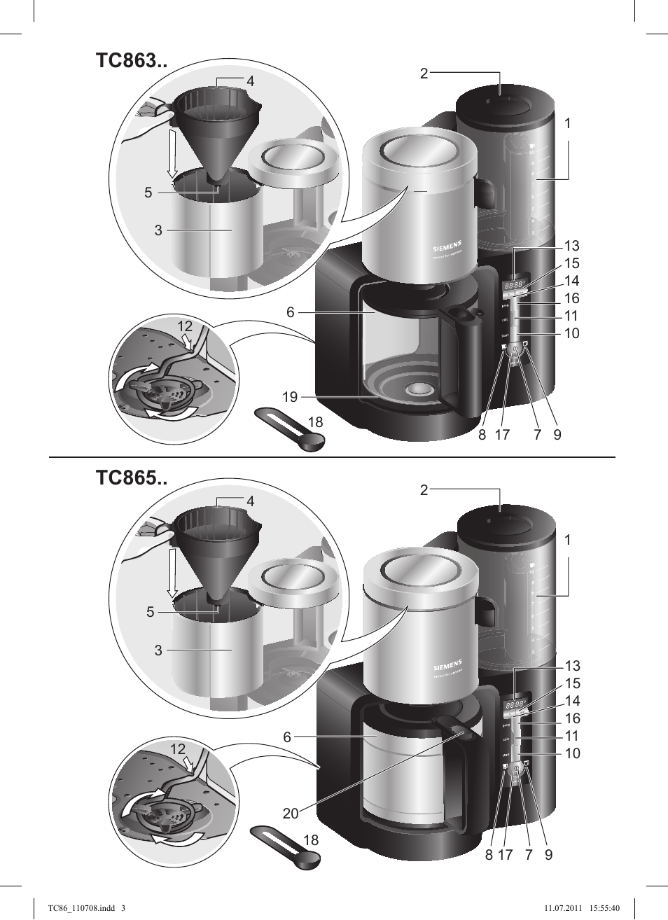 Tc863, Tc865 | Siemens TC 86398 User Manual | Page 3 / 108