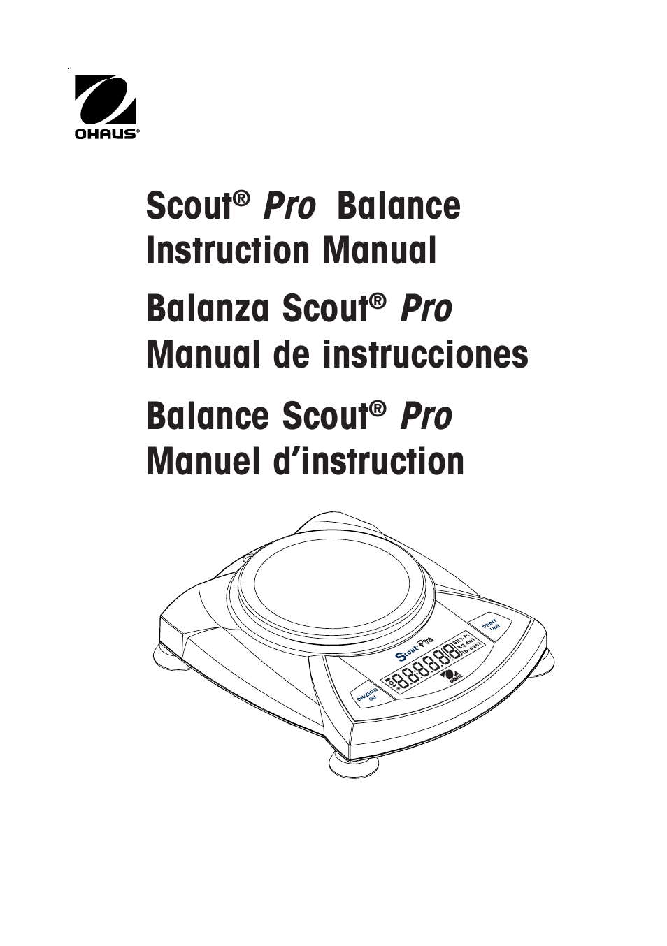 Ohaus SCOUT PRO PORTABLE BALANCES Manual fr User Manual | 88 pages