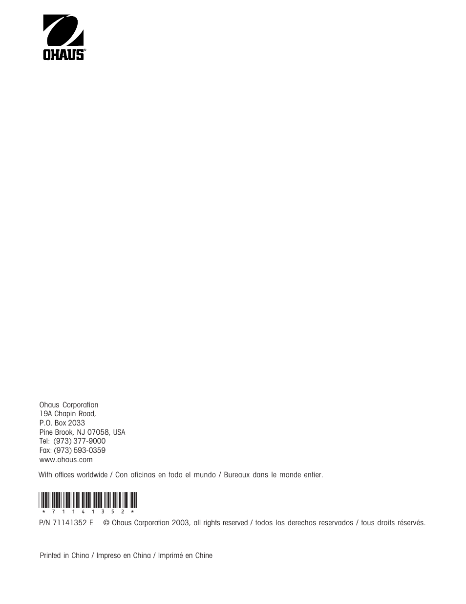 Ohaus TROOPER COMPACT COUNTING SCALES Manual multi User Manual | Page 104 / 104