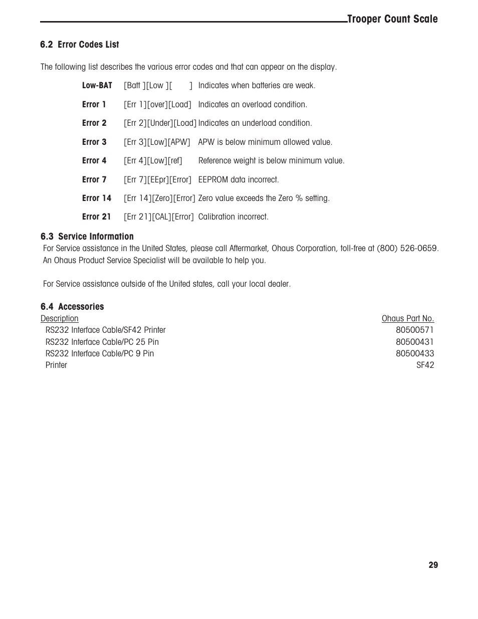 Trooper count scale | Ohaus TROOPER COMPACT COUNTING SCALES Manual multi User Manual | Page 33 / 104