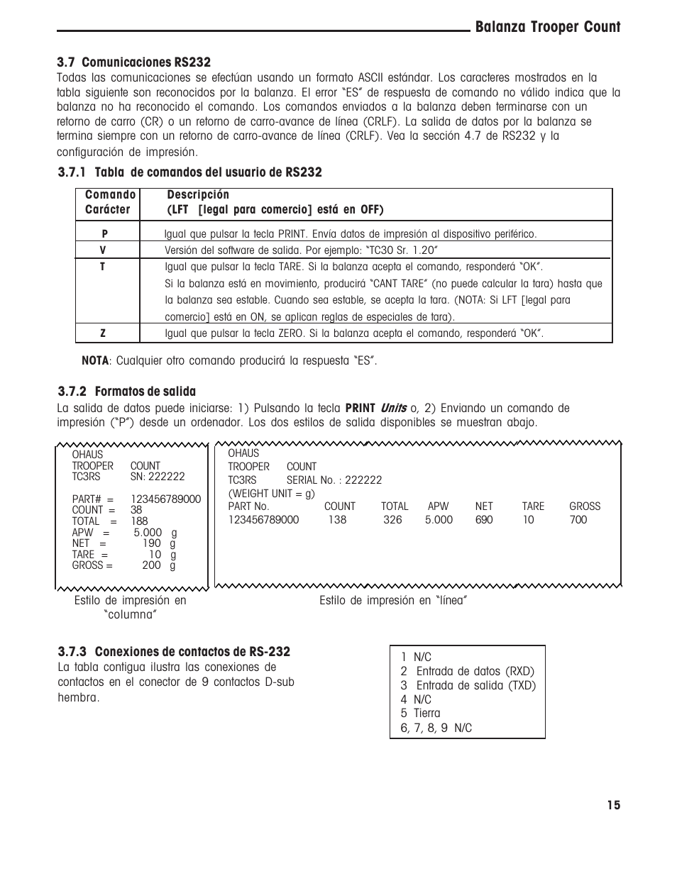 Balanza trooper count | Ohaus TROOPER COMPACT COUNTING SCALES Manual multi User Manual | Page 52 / 104
