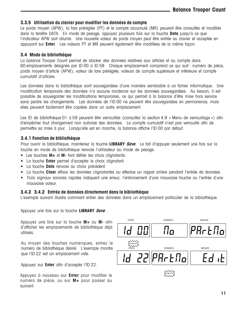 Balance trooper count, 4 mode de bibliothèque, 1 fonction de bibliothèque | Ohaus TROOPER COMPACT COUNTING SCALES Manual multi User Manual | Page 81 / 104