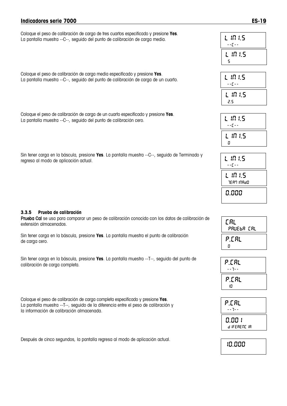 Lini.5, P.cal | Ohaus DEFENDER 7000 BENCH SCALES Manual es User Manual | Page 21 / 80
