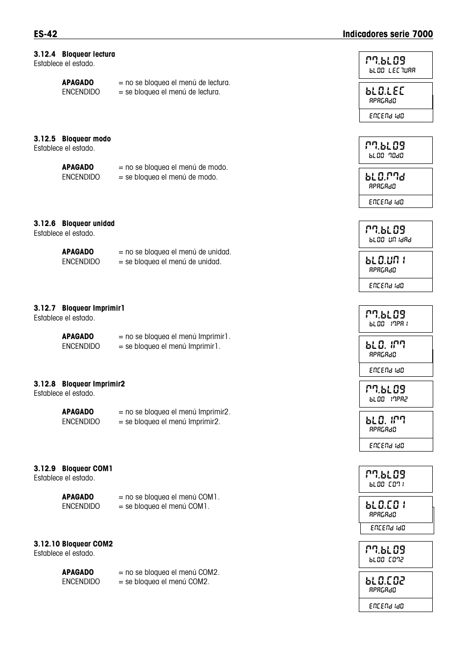 Mm.blo9, Blo.lec, Blo.mmd | Blo.uni, Blo.imm, Blo.co1, Blo.co2 | Ohaus DEFENDER 7000 BENCH SCALES Manual es User Manual | Page 44 / 80