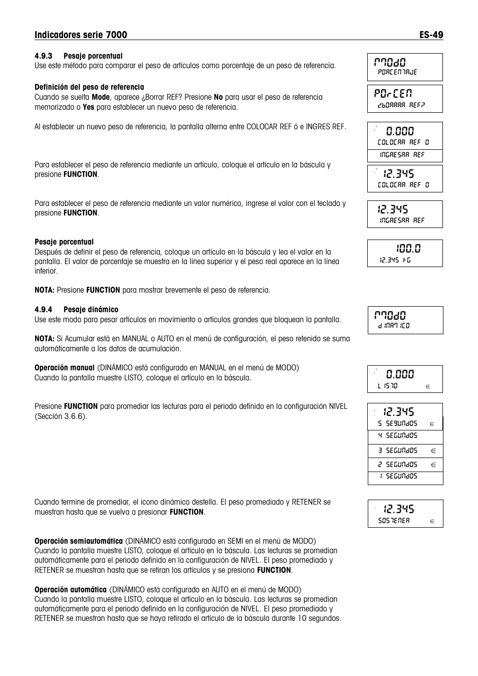 Mmodo, Porcen | Ohaus DEFENDER 7000 BENCH SCALES Manual es User Manual | Page 51 / 80