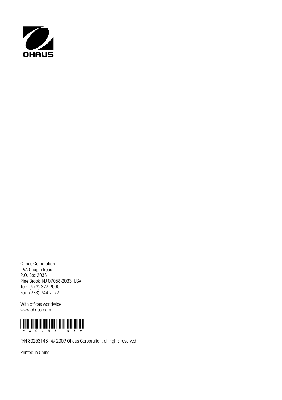 Ohaus DEFENDER T Series Bases Manual en User Manual | Page 8 / 8