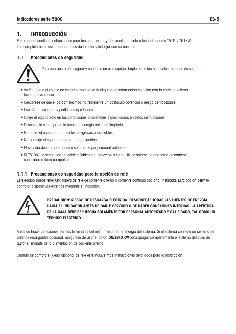 Introducción | Ohaus DEFENDER 5000 BENCH SCALES Manual es User Manual | Page 7 / 64