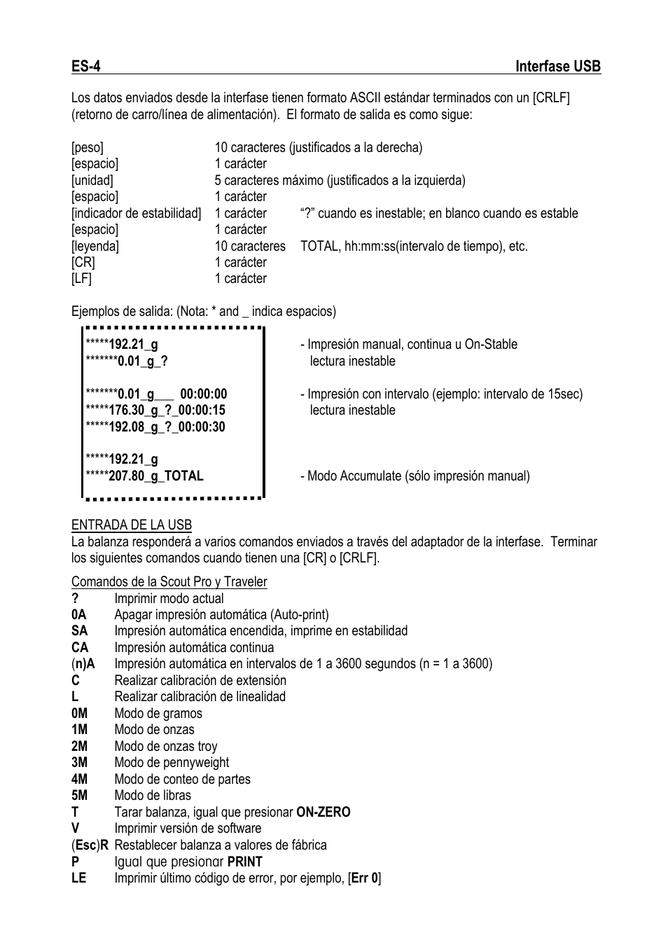 Ohaus NAVIGATOR NVT USB Interface Manual multi User Manual | Page 12 / 52