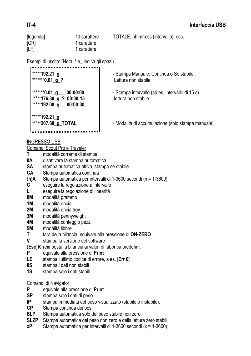 Ohaus NAVIGATOR NVT USB Interface Manual multi User Manual | Page 30 / 52