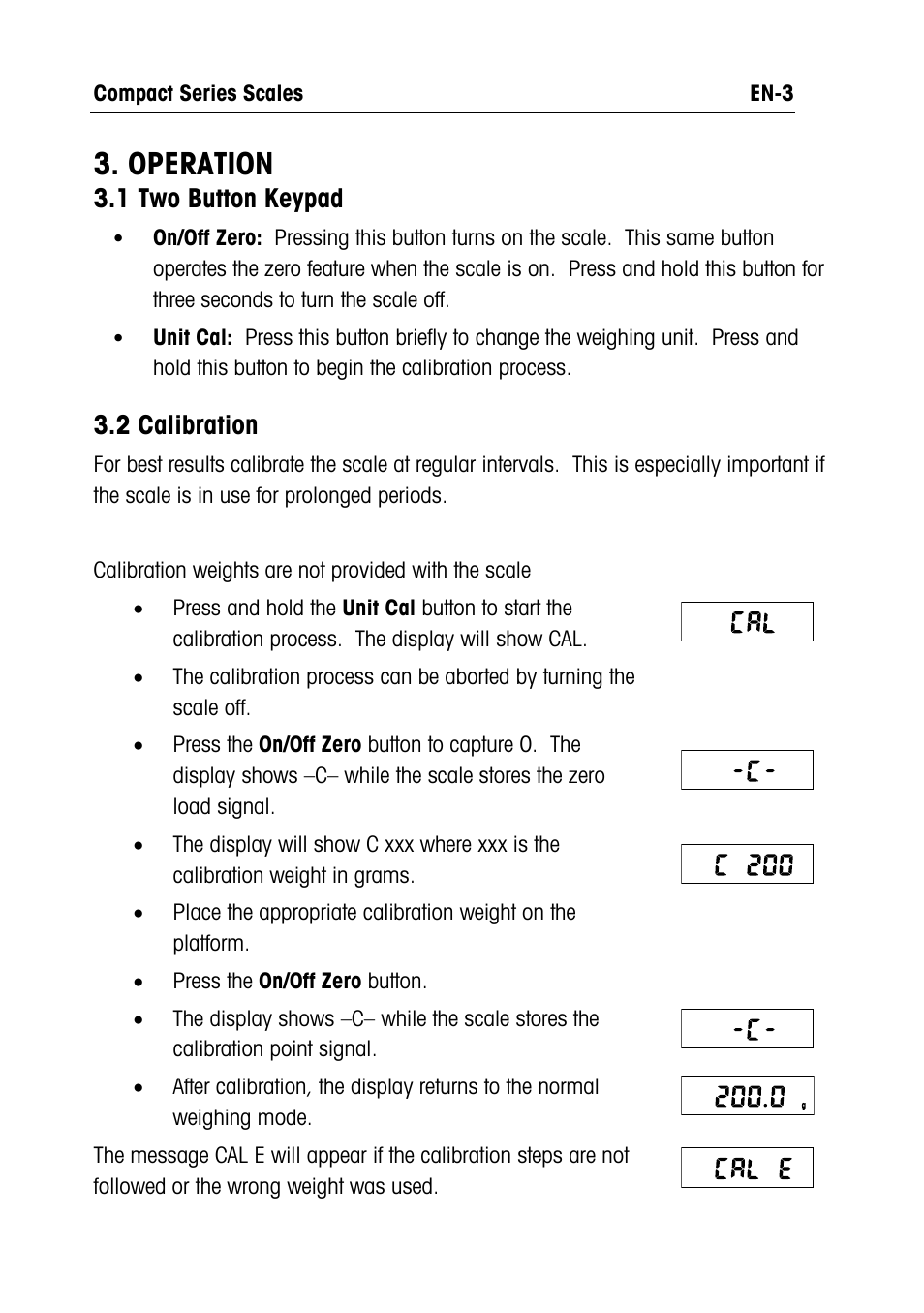 Operation, 1 two button keypad, 2 calibration | Ohaus RUBY JEWELRY SCALES Manual multi User Manual | Page 4 / 44