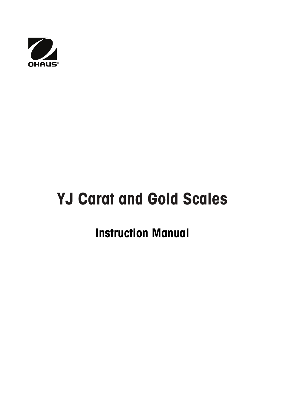 Ohaus YJ Carat and Gold Scales Manual User Manual | 8 pages