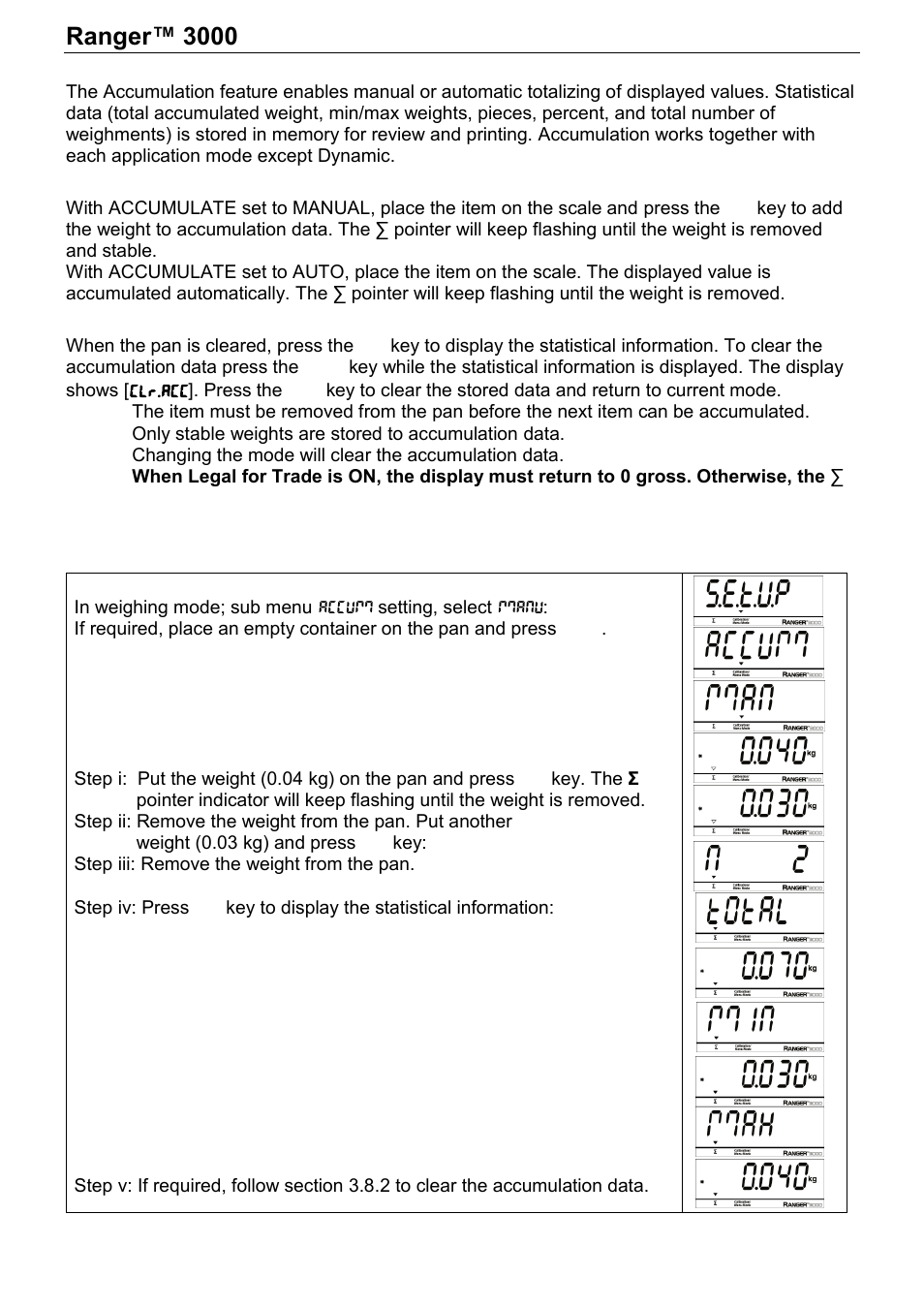 Ranger™ 3000, Series en-11 | Ohaus RANGER 3000 COMPACT SCALES Manual User Manual | Page 13 / 40