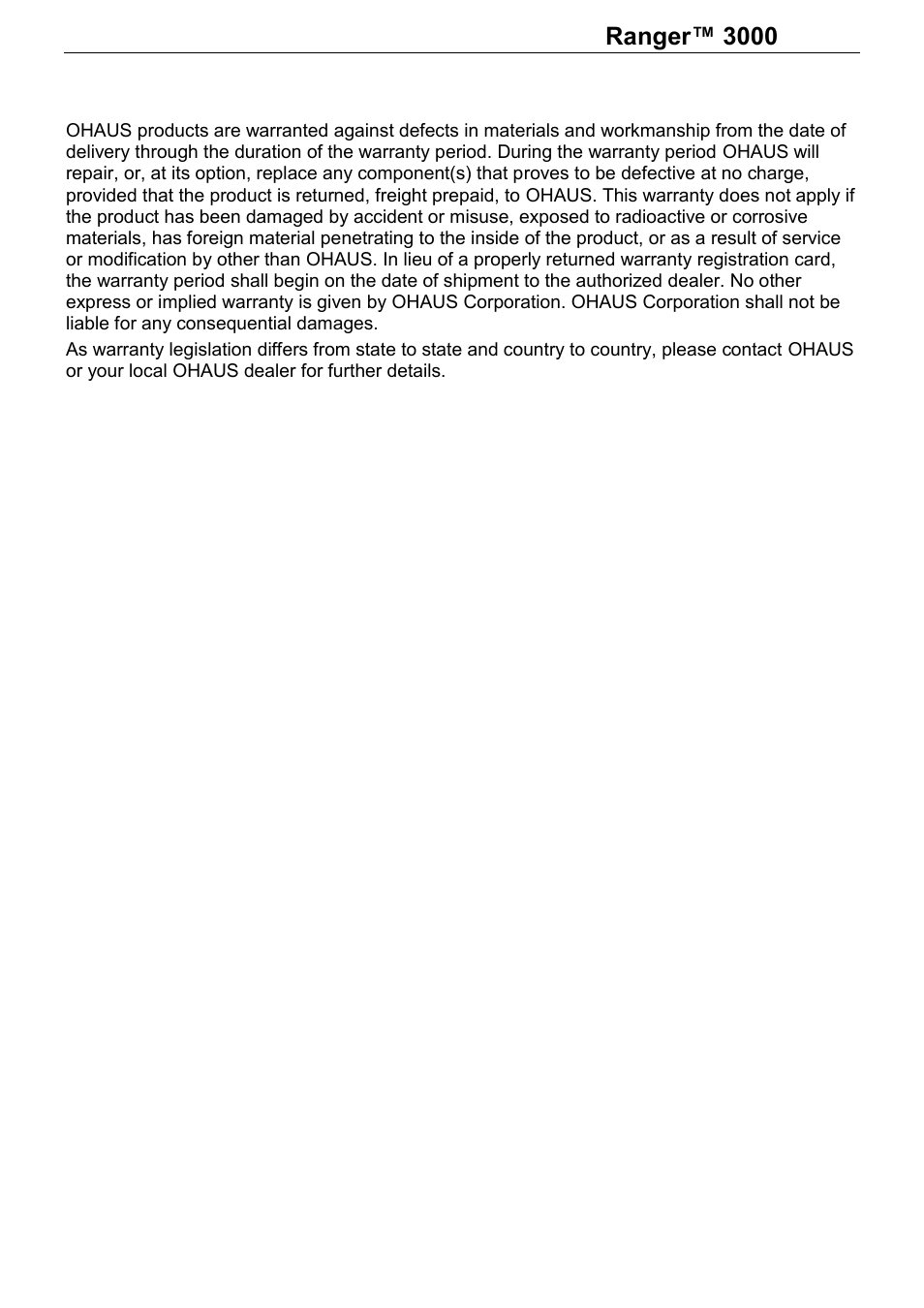 Series | Ohaus RANGER 3000 COMPACT SCALES Manual User Manual | Page 38 / 40