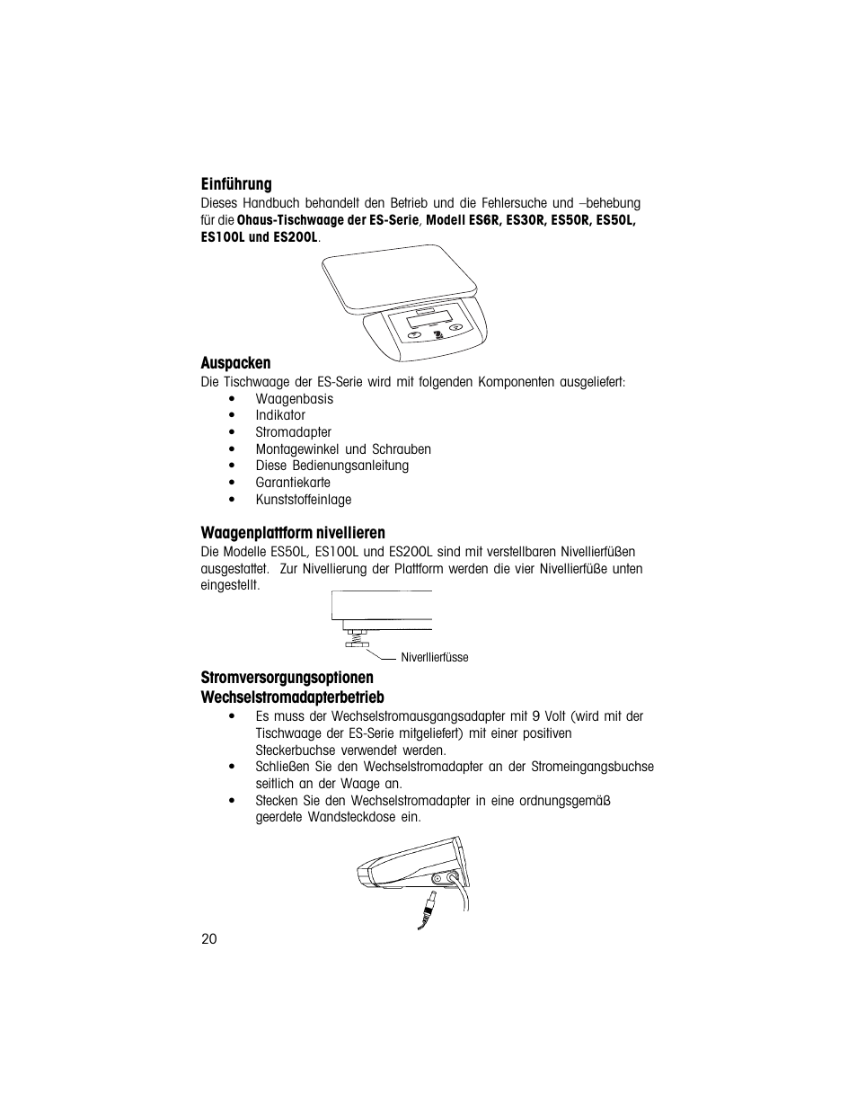 Ohaus ES COMPACT BENCH SCALES Manual multi User Manual | Page 20 / 56