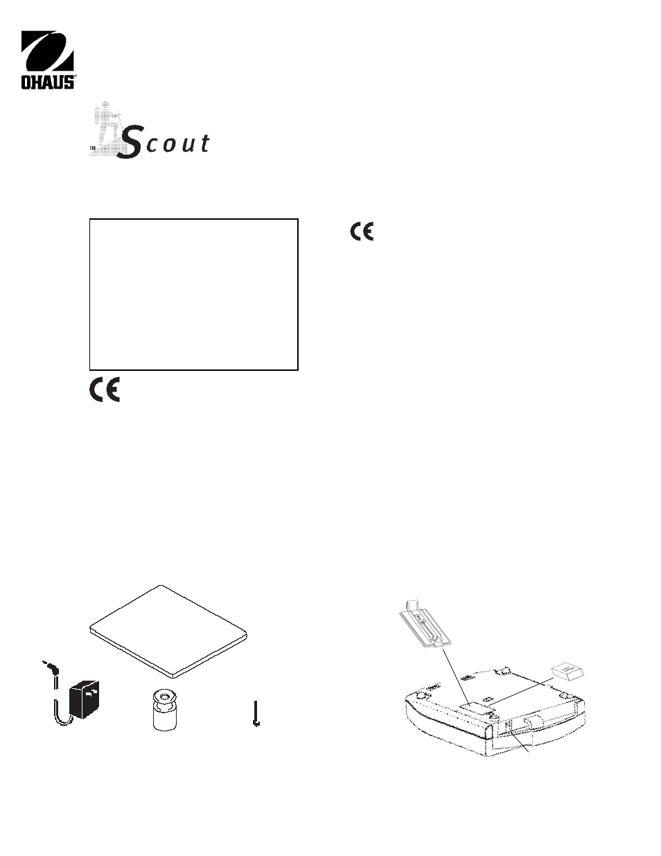 Scout v1, Instruction manual, Electronic balances | Notice, Unpacking, Description, Ohaus corporation, Installation, Power | Ohaus Scout II Electronic Balances User Manual | Page 22 / 25