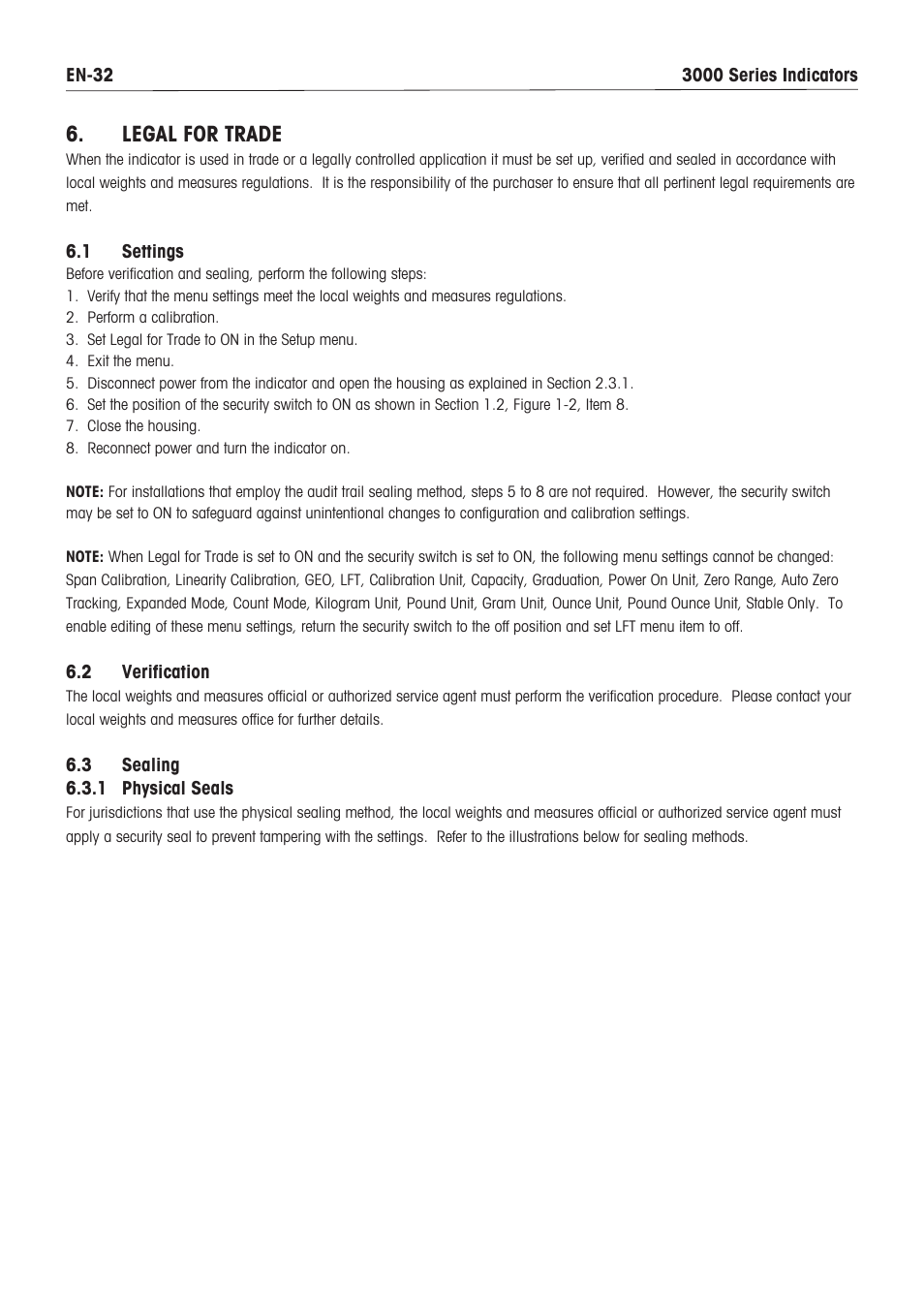 Legal for trade | Ohaus VX SERIES FLOOR SCALES Indicator T32XW Manual en User Manual | Page 34 / 48