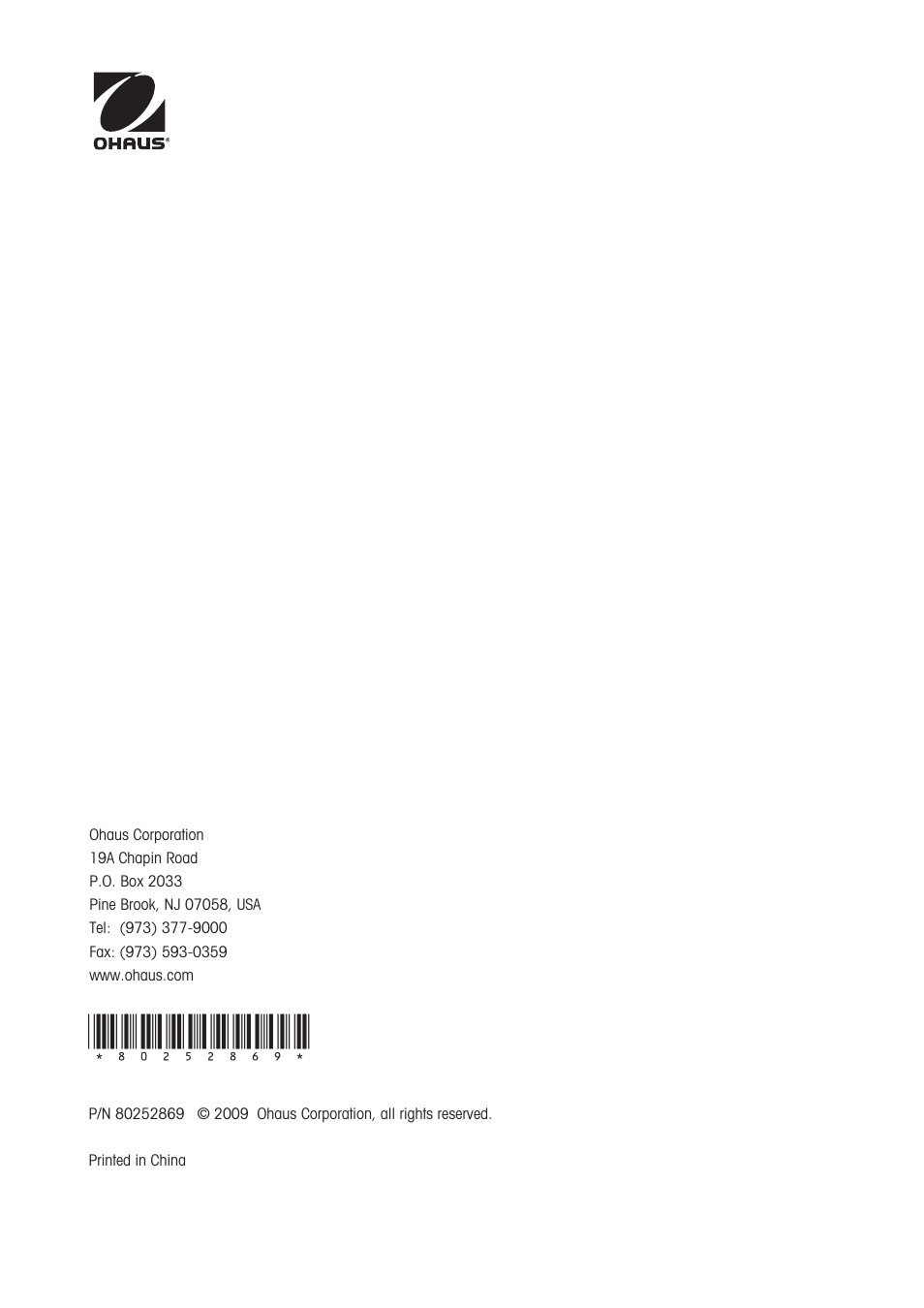 Ohaus VX SERIES FLOOR SCALES Indicator T32XW Manual en User Manual | Page 48 / 48