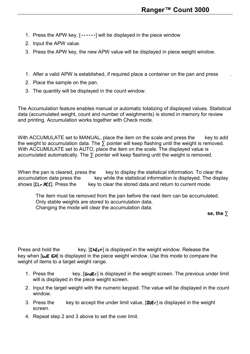 Series | Ohaus RANGER COUNT 3000 COMPACT COUNTING SCALES Manual User Manual | Page 10 / 40