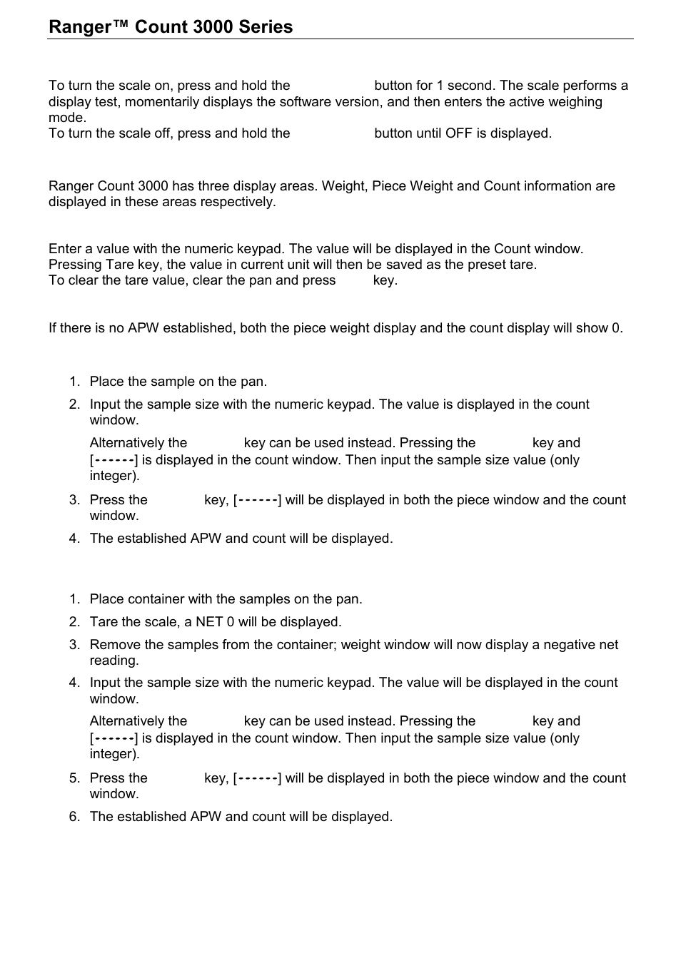 Ohaus RANGER COUNT 3000 COMPACT COUNTING SCALES Manual User Manual | Page 9 / 40