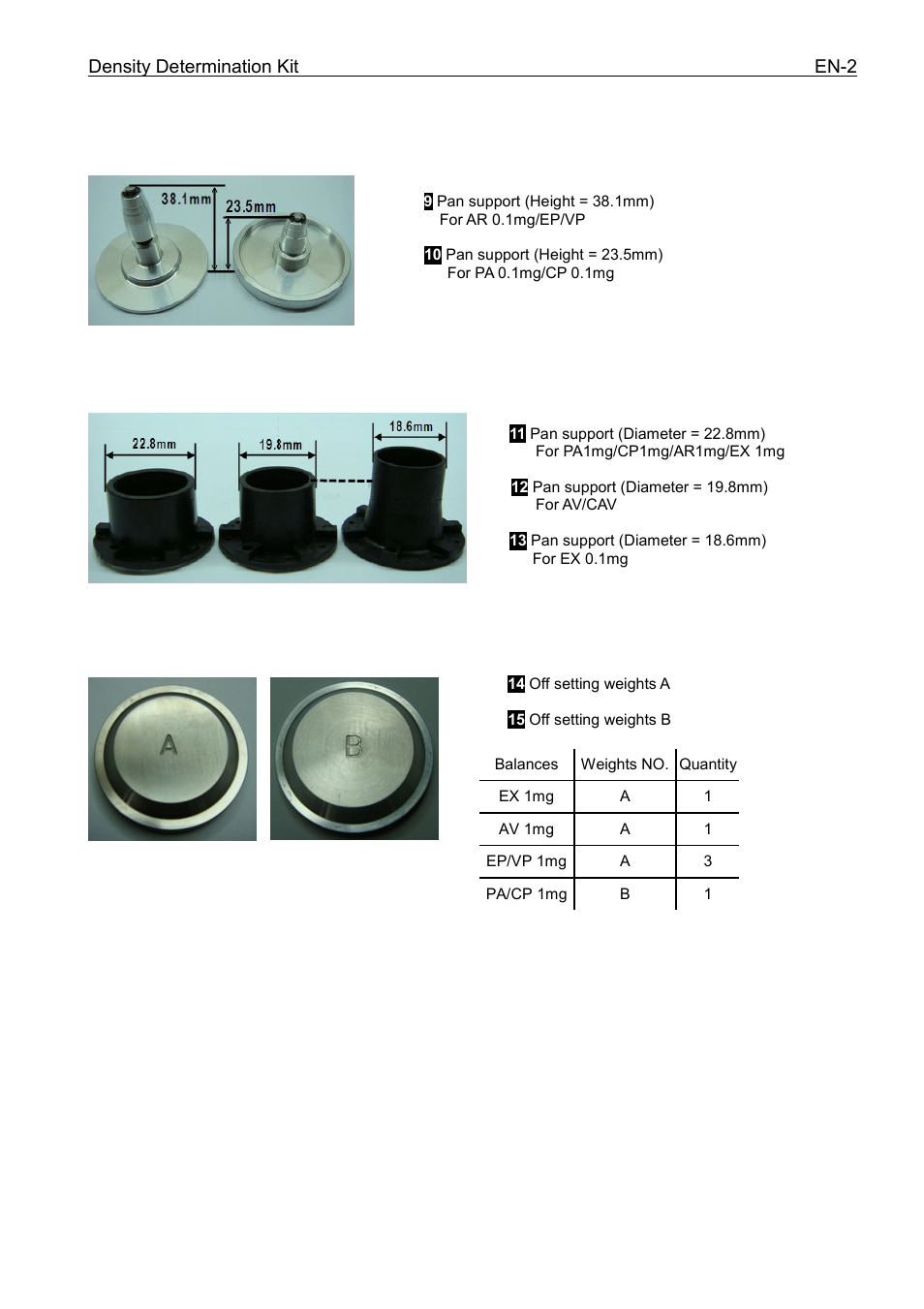 Density determination kit en-2 | Ohaus Density Determination Kit Manual User Manual | Page 5 / 24