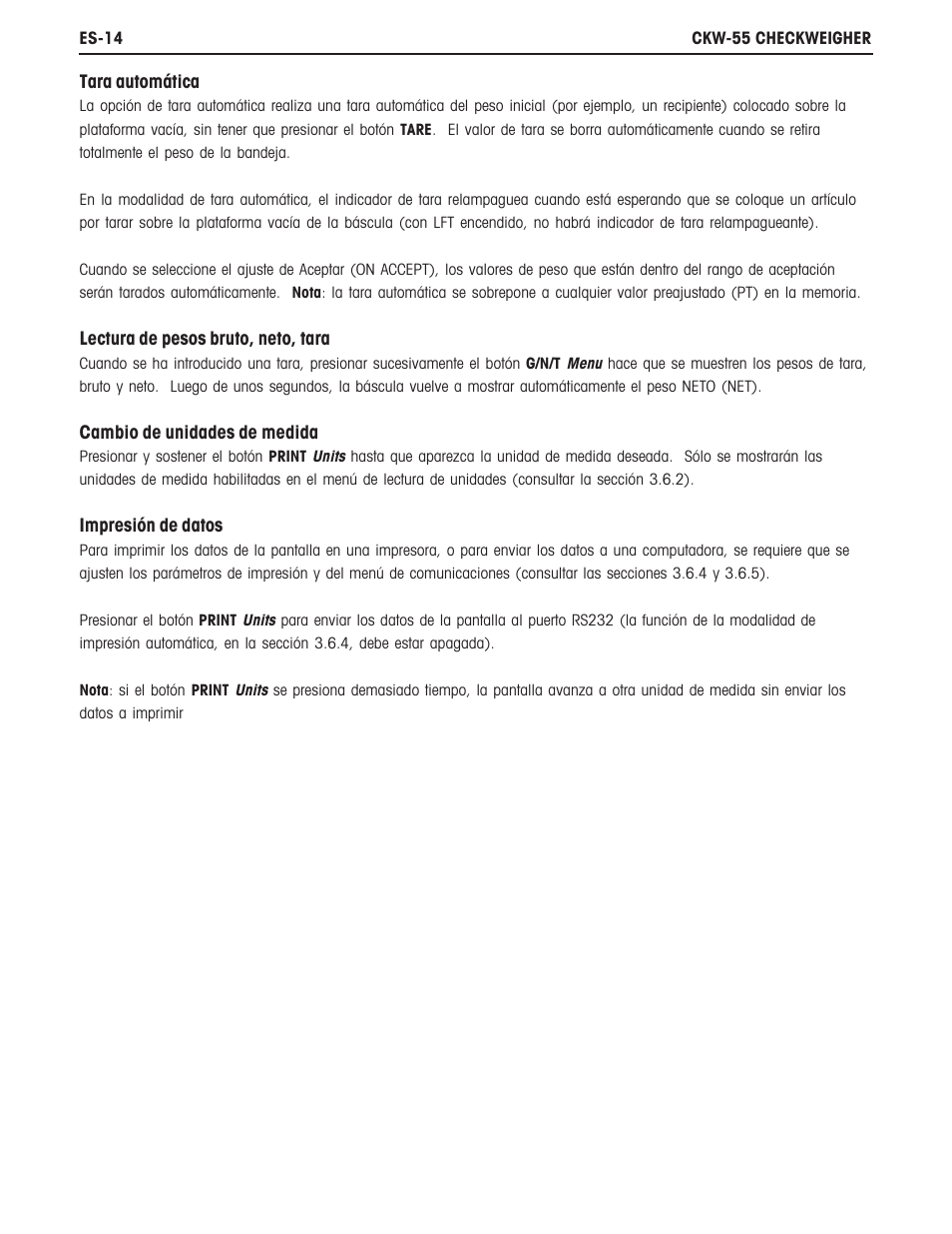 Ohaus CKW WASHDOWN CHECKWEIGHING SCALES_INDICATOR Manual es User Manual | Page 18 / 68