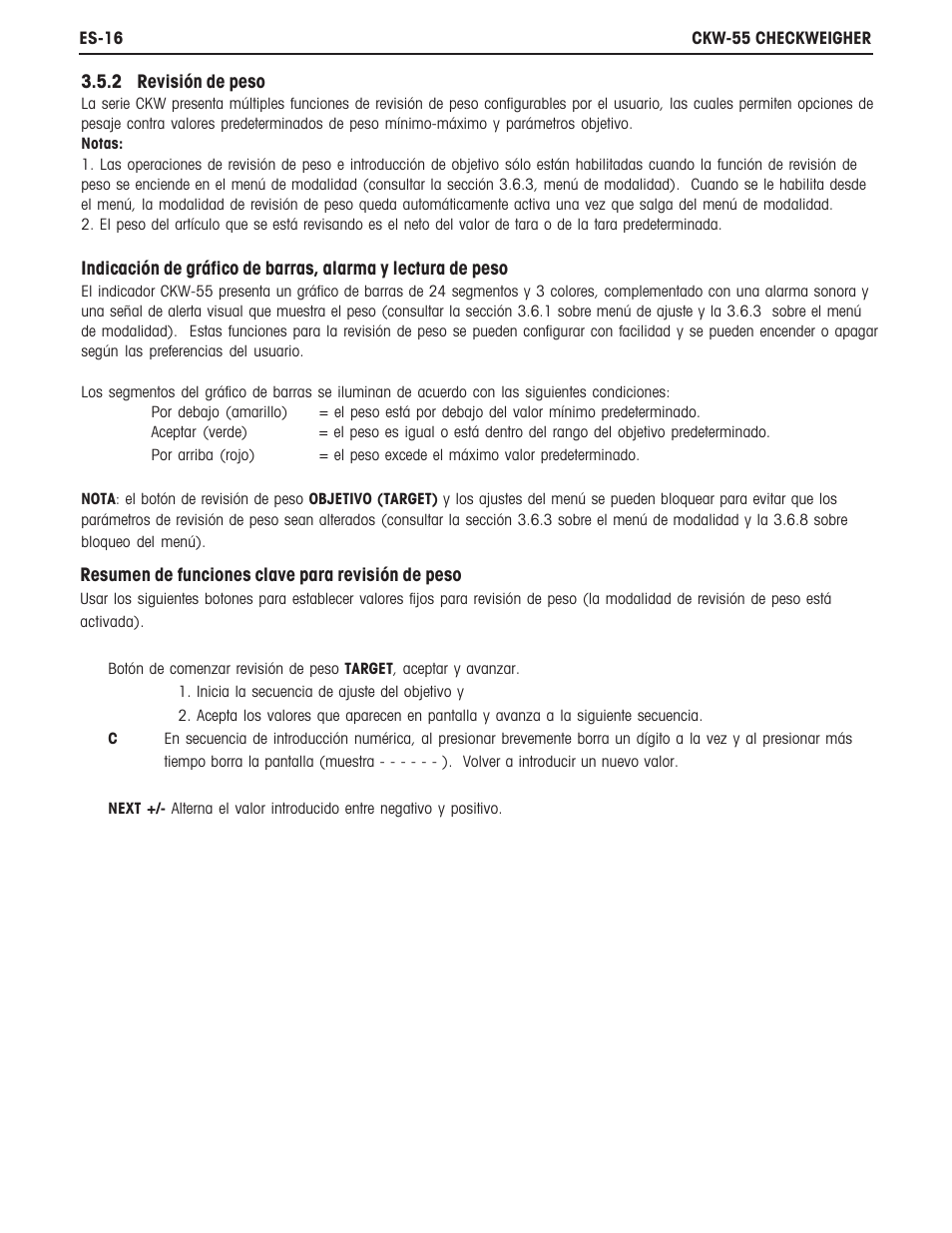Ohaus CKW WASHDOWN CHECKWEIGHING SCALES_INDICATOR Manual es User Manual | Page 20 / 68
