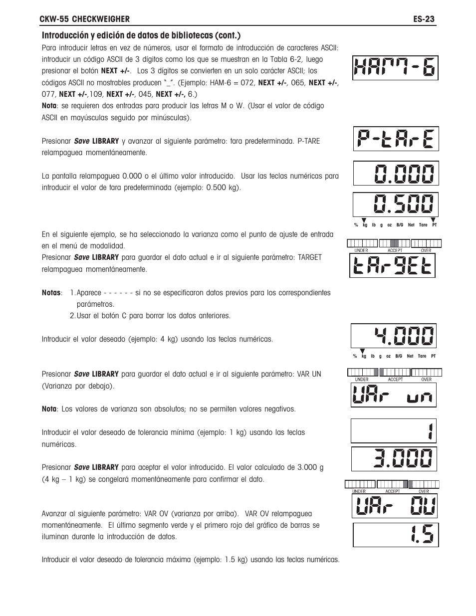 Ohaus CKW WASHDOWN CHECKWEIGHING SCALES_INDICATOR Manual es User Manual | Page 27 / 68