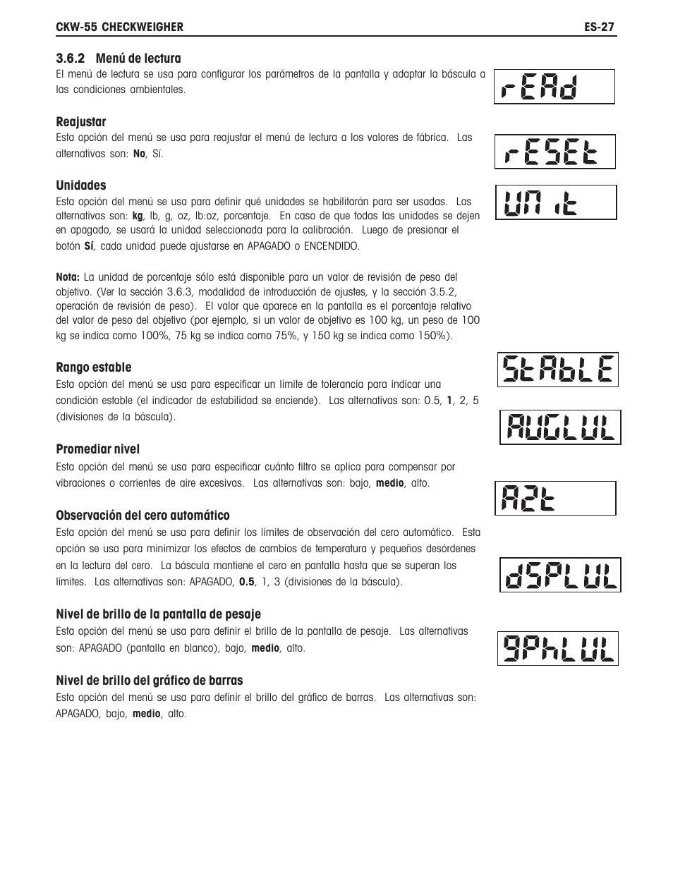 Ohaus CKW WASHDOWN CHECKWEIGHING SCALES_INDICATOR Manual es User Manual | Page 31 / 68