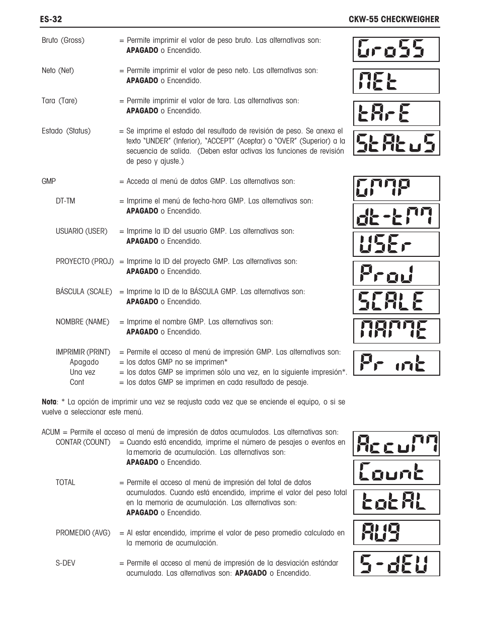 Ohaus CKW WASHDOWN CHECKWEIGHING SCALES_INDICATOR Manual es User Manual | Page 36 / 68